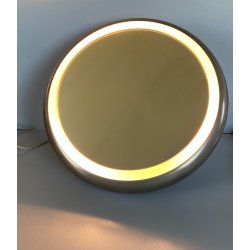 SPECCHIO TAVOLO METALLO ø 37cm SPECCHIERA DESIGN BACKLIGHT MIRROR ITALY '60s