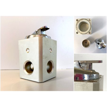 ACCENDINO TAVOLO Edinex  ALLUMINIUM BLOCK LIGHTER MODERNISTA NON FUNZIONANTE '50
