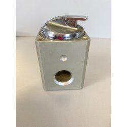 ACCENDINO TAVOLO Edinex  ALLUMINIUM BLOCK LIGHTER MODERNISTA NON FUNZIONANTE '50