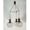LAMPADARIO DESIGN ANNI 50 VETRO OTTONE LAMPADA SOSPENSIONE SOFFITTO VINTAGE LAMP