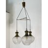 LAMPADARIO DESIGN ANNI 50 VETRO OTTONE LAMPADA SOSPENSIONE SOFFITTO VINTAGE LAMP