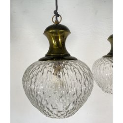 LAMPADARIO DESIGN ANNI 50 VETRO OTTONE LAMPADA SOSPENSIONE SOFFITTO VINTAGE LAMP