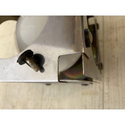 COPPIA LAMPADA TAVOLO CUBICA ACCIAIO SFERA VETRO ABATJOUR DESIGN BRUTALISTA '70s