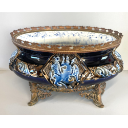 ANTICO VASO CENTROTAVOLA FRANCESE CHOISY LE ROY NAPOLEONE III DECORO BRONZO