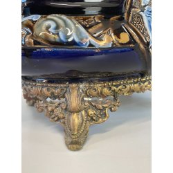 ANTICO VASO CENTROTAVOLA FRANCESE CHOISY LE ROY NAPOLEONE III DECORO BRONZO