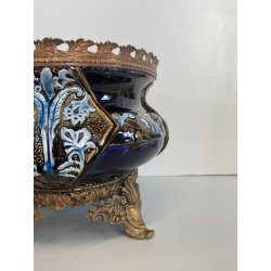 ANTICO VASO CENTROTAVOLA FRANCESE CHOISY LE ROY NAPOLEONE III DECORO BRONZO