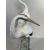 ANTICA PORCELLANA FIRMATA LLADRO COPPIA GRU ANNI 70 SMALTATE FIGURA SCULTURA