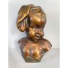 SCULTURA BRONZO BUSTO De Martino NAPOLI PASTORELLO BIMBO SCUGNIZZO BAMBINO