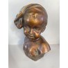 SCULTURA BRONZO BUSTO De Martino NAPOLI PASTORELLO BIMBO SCUGNIZZO BAMBINO