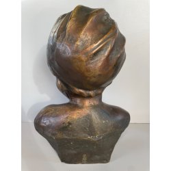 SCULTURA BRONZO BUSTO De Martino NAPOLI PASTORELLO BIMBO SCUGNIZZO BAMBINO