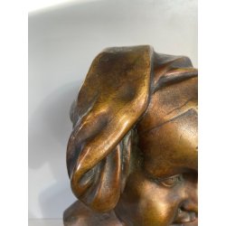 SCULTURA BRONZO BUSTO De Martino NAPOLI PASTORELLO BIMBO SCUGNIZZO BAMBINO