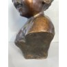 SCULTURA BRONZO BUSTO De Martino NAPOLI PASTORELLO BIMBO SCUGNIZZO BAMBINO