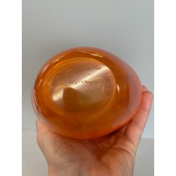 VASO VETRO MURANO FIRMATO FORMENTELLO DESIGN VINTAGE ANNI '70 ARANCIONE VERDE