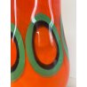 VASO VETRO MURANO FIRMATO FORMENTELLO DESIGN VINTAGE ANNI '70 ARANCIONE VERDE