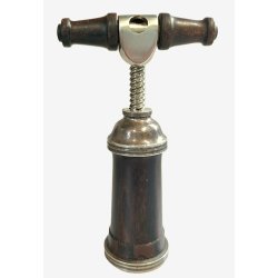 ANTICO CAVATAPPI LEGNO ARGENTO 925 G. Vavassori Milano CORKSCREW tire-bouchon