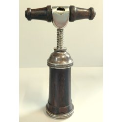 ANTICO CAVATAPPI LEGNO ARGENTO 925 G. Vavassori Milano CORKSCREW tire-bouchon