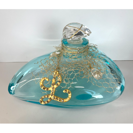 GRANDE PORTA PROFUMO L DE LOLITA LEMPICKA 27 CM BOTTIGLIA FORMA SASSO TURCHESE