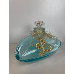 GRANDE PORTA PROFUMO L DE LOLITA LEMPICKA 27 CM BOTTIGLIA FORMA SASSO TURCHESE