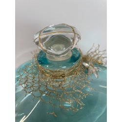 GRANDE PORTA PROFUMO L DE LOLITA LEMPICKA 27 CM BOTTIGLIA FORMA SASSO TURCHESE