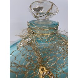 GRANDE PORTA PROFUMO L DE LOLITA LEMPICKA 27 CM BOTTIGLIA FORMA SASSO TURCHESE
