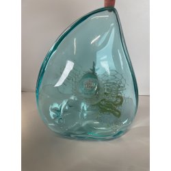 GRANDE PORTA PROFUMO L DE LOLITA LEMPICKA 27 CM BOTTIGLIA FORMA SASSO TURCHESE