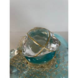 GRANDE PORTA PROFUMO L DE LOLITA LEMPICKA 27 CM BOTTIGLIA FORMA SASSO TURCHESE