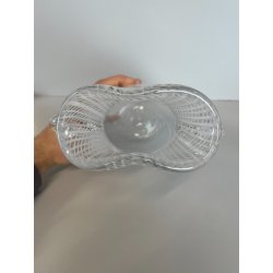 ANTICO VASO VETRO Murano Barovier Toso ANNI '40 RETICELLO ZANFIRICO TRASPARENTE