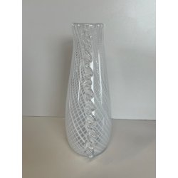 ANTICO VASO VETRO Murano Barovier Toso ANNI '40 RETICELLO ZANFIRICO TRASPARENTE