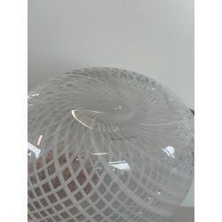 ANTICO VASO VETRO Murano Barovier Toso ANNI '40 RETICELLO ZANFIRICO TRASPARENTE