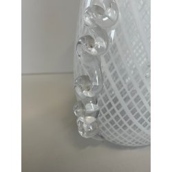 ANTICO VASO VETRO Murano Barovier Toso ANNI '40 RETICELLO ZANFIRICO TRASPARENTE