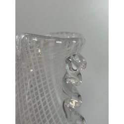 ANTICO VASO VETRO Murano Barovier Toso ANNI '40 RETICELLO ZANFIRICO TRASPARENTE