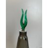 ANTICA BOTTIGLIA VETRO fumè FIRMATA MARCELLO FURLAN 1987 MURANO TAPPO VERDE