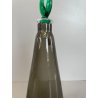 ANTICA BOTTIGLIA VETRO fumè FIRMATA MARCELLO FURLAN 1987 MURANO TAPPO VERDE