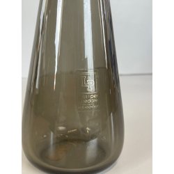 ANTICA BOTTIGLIA VETRO fumè FIRMATA MARCELLO FURLAN 1987 MURANO TAPPO VERDE