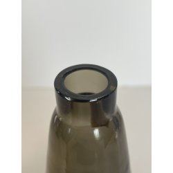 ANTICA BOTTIGLIA VETRO fumè FIRMATA MARCELLO FURLAN 1987 MURANO TAPPO VERDE