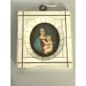 ANTICA miniatura MADONNA col BAMBINO cornice OVALE religioso devozionale