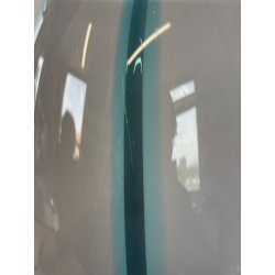 GRANDE VASO VETRO MURANO FIRMATO ARCHIMEDE SEGUSO VINTAGE DESIGN AZZURRO BIANCO