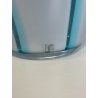 GRANDE VASO VETRO MURANO FIRMATO ARCHIMEDE SEGUSO VINTAGE DESIGN AZZURRO BIANCO