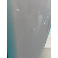 GRANDE VASO VETRO MURANO FIRMATO ARCHIMEDE SEGUSO VINTAGE DESIGN AZZURRO BIANCO