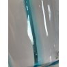 GRANDE VASO VETRO MURANO FIRMATO ARCHIMEDE SEGUSO VINTAGE DESIGN AZZURRO BIANCO
