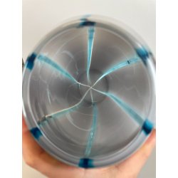 GRANDE VASO VETRO MURANO FIRMATO ARCHIMEDE SEGUSO VINTAGE DESIGN AZZURRO BIANCO