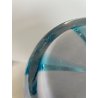 GRANDE VASO VETRO MURANO FIRMATO ARCHIMEDE SEGUSO VINTAGE DESIGN AZZURRO BIANCO