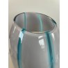 GRANDE VASO VETRO MURANO FIRMATO ARCHIMEDE SEGUSO VINTAGE DESIGN AZZURRO BIANCO