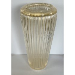GRANDE VASO VETRO FIRMATO LA FILIGRANA MURANO FOGLIA ORO BAROVIER SEGUSO VINTAGE