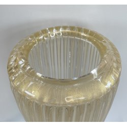 GRANDE VASO VETRO FIRMATO LA FILIGRANA MURANO FOGLIA ORO BAROVIER SEGUSO VINTAGE