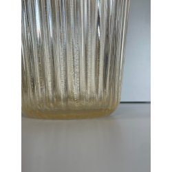 GRANDE VASO VETRO FIRMATO LA FILIGRANA MURANO FOGLIA ORO BAROVIER SEGUSO VINTAGE