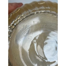 GRANDE VASO VETRO FIRMATO LA FILIGRANA MURANO FOGLIA ORO BAROVIER SEGUSO VINTAGE