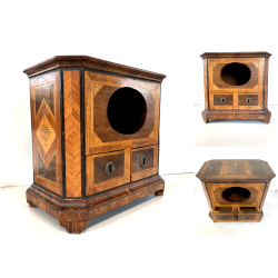 ANTICA URNA VOTAZIONI CONFRATERNITE LEGNO LASTRONATO INTARSIATO RELIGIOSO 1788