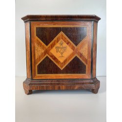 ANTICA URNA VOTAZIONI CONFRATERNITE LEGNO LASTRONATO INTARSIATO RELIGIOSO 1788