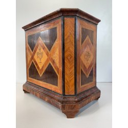 ANTICA URNA VOTAZIONI CONFRATERNITE LEGNO LASTRONATO INTARSIATO RELIGIOSO 1788